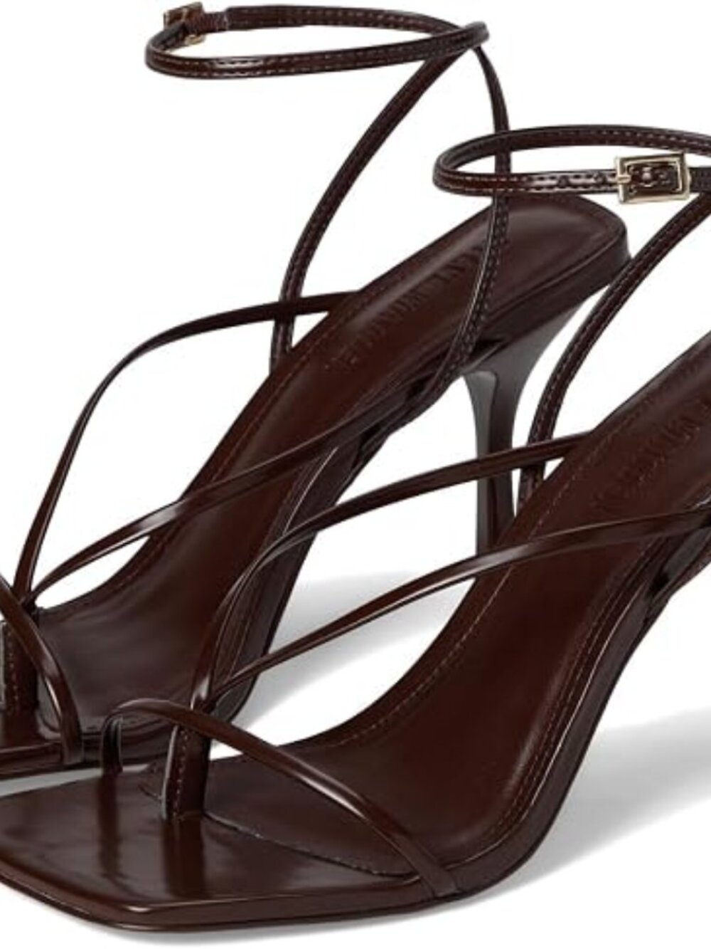 Steve Madden Women's 5.5 Brown Patent Annie Strappy Heels 70% off Retail